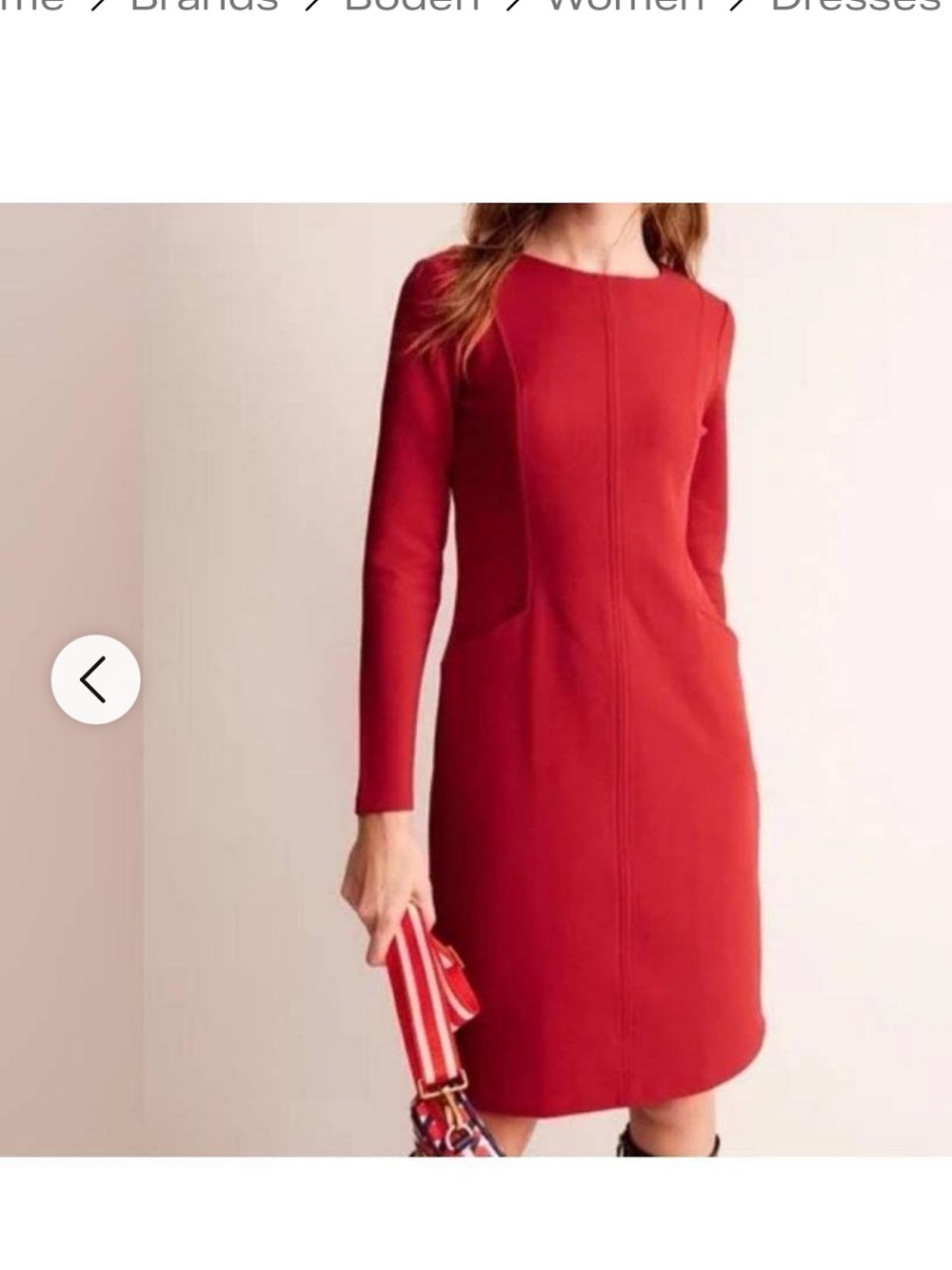 Boden Ellen Ottoman Long-Sleeve Ponte Dress-8 NWTO